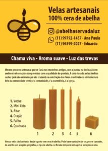 vela de cera de abelha