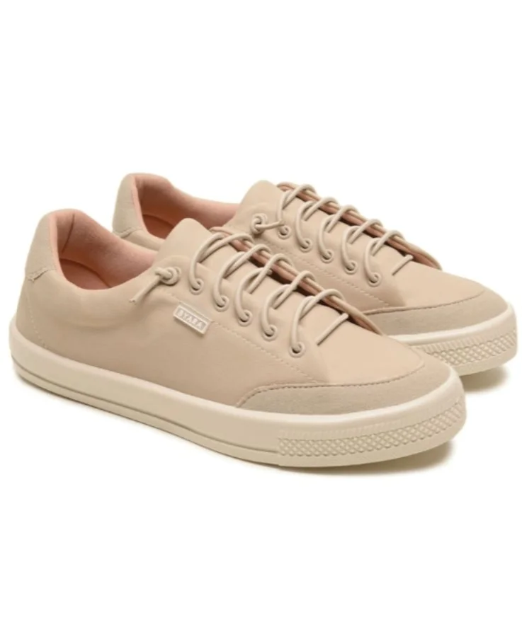 Tênis feminino casual Isa em sintético bege